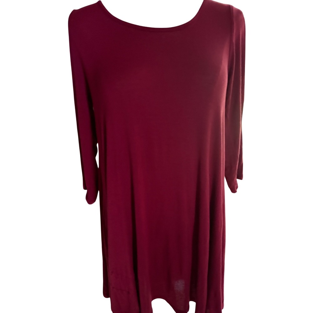 Heart to Hips Burgundy Strappy Crisscross Open Back Swing Tunic Dress Small NWT